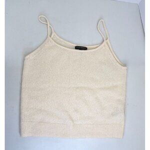 Banana Republic 100% Cashmere Ivory Tank Top-Allegra Chemise-Spaghetti Straps-LG